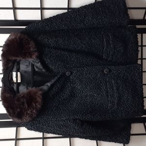 Vintage black curly lambswool cropped jacket